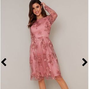 Chi Chi London Pink Floral Cocktail Dress
